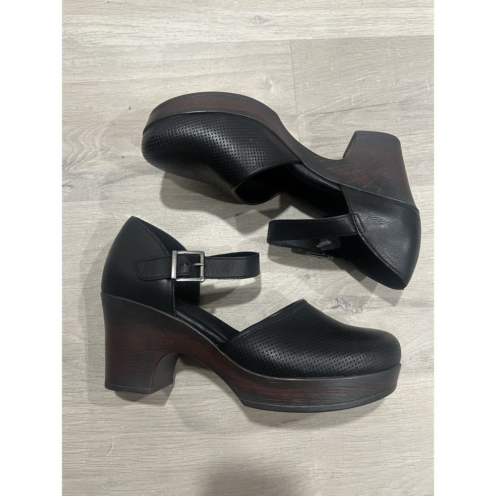 BOC Gia Platform Mary Jane Shoes Women's 10M Black Woodgrain Chunky Heel B.O.C.